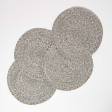 (Silver) Handwoven Round Placemats Set of 4