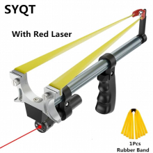Telescopic Slingshot Straight Rod High Power Red/Green Laser Stainless Steel Bow Catapult Outdoor Professional Shooting