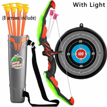 Kids Archery Bow And Arrow With Flash Lights Practice Recurve Bow Outdoor Sports Game Shooting Toys For Boys Child