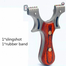 High Precision Shooting Catapult 304 Steel Aiming Head Solid Wood Handle Outdoor Exercise Rubber Band Sports Toy