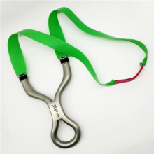 Style 304 Stainless Steel Titanium Steel Curved Flat Leather Round Head Slingshot High Precision Outdoor Catapult
