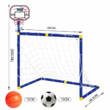 2 In 1 Outdoor Sports Kids Football Goal Boys Soccer Toy Mini Basketball Children Basketball Hoop Practice Accessories
