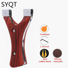 Fast Compression Rubber Band Slingshot Outdoor Competitive Game Catapult Wood Patch Flat Band Slingshot