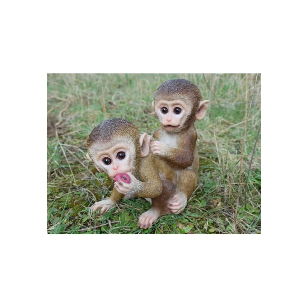 A Cute Pair of Garden Resin Monkeys Ornament