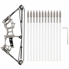 Mini Archery Compound Bow 10m Range Stainless Steel Portable Outdoor Entertainment Sports Shooting Practise Toys Bow Arrow