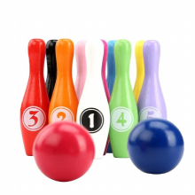 Small Wooden Digital Bowling Toys Set, Indoor Outdoor Activity Play Game for Toddlers,Gift for Kindergarten Kids