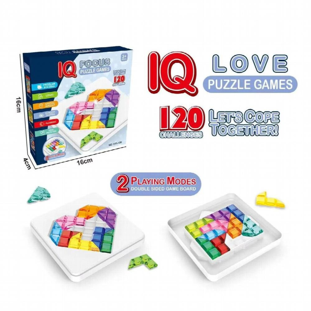 120 Challenges IQ Toy 3D Puzzle Love Cognitive Skill-Building Brain Game with Portable Case Educational Toys Xmas Kids Gift-image-OPC-PCZ75NH-NEW
