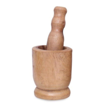 (8x10cm) Wooden Mortar & Pestle Set Okhali / Khal Basta