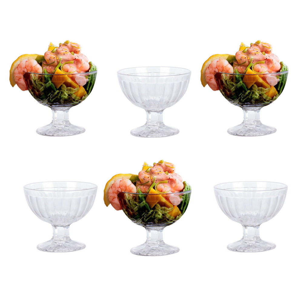 6 x Glass Prawn Cocktail Bowls Glasses Appetizer Starter Serving Dish