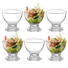 6 x Glass Prawn Cocktail Bowls Appetizer Starter Serve Glasses Stemmed