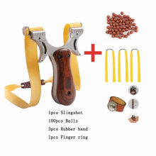 toparchery Slingshot Flat Band Stainless Steel Slingshot with 100pcs balls and 3 pcs rubber band and magnetic ring