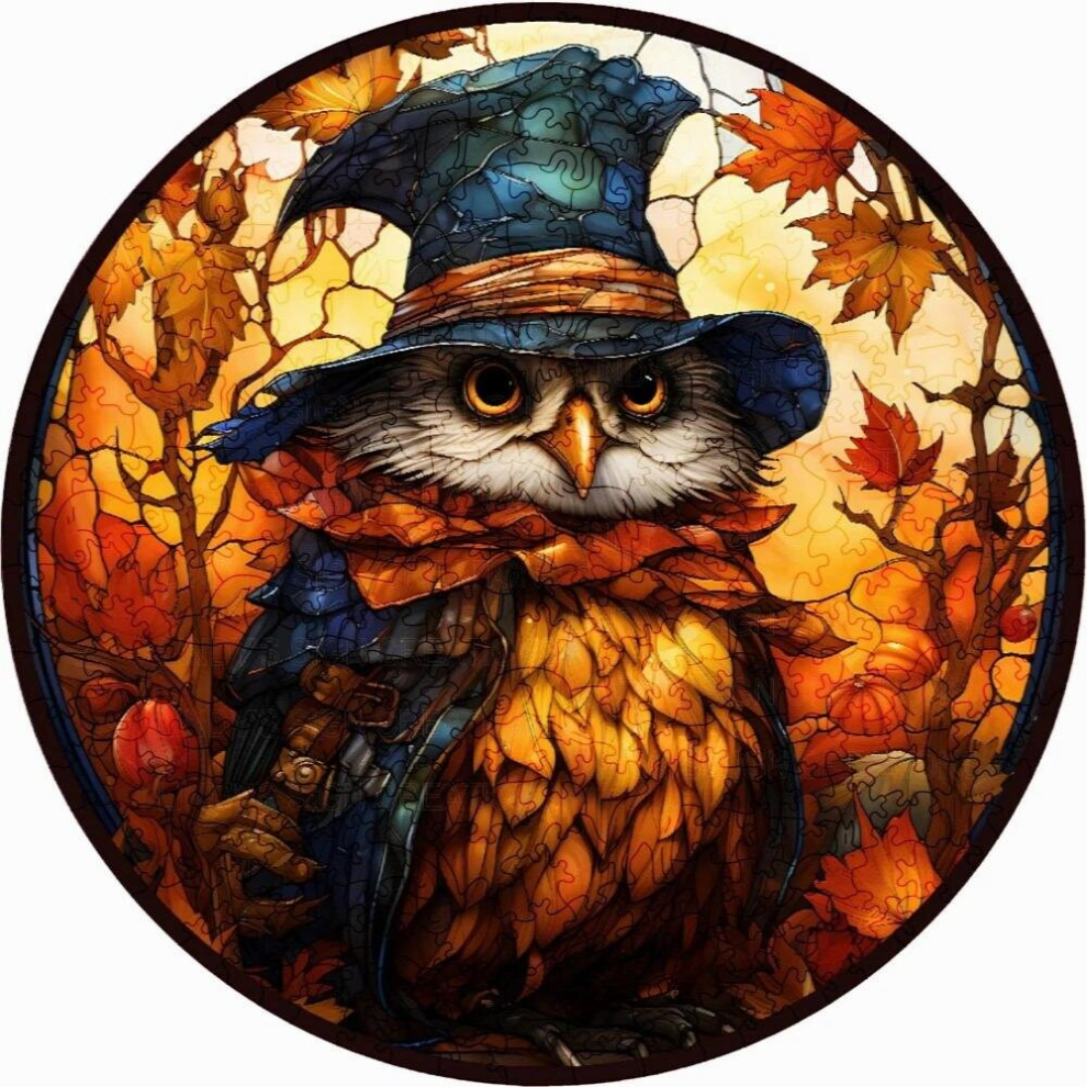 Mysterious Wooden Puzzles Gentleman Owl Art Decoration Irregular Shape Puzzle Board Set Decompression Puzzle Toys for Adults-image-OPC-PCZ9BMJ-NEW