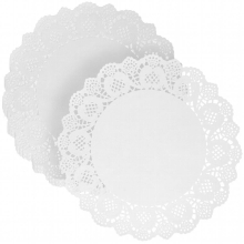100 Pcs Flower Bottom Paper Cup Mat Doilies Pad Desktop Decor Cakes Mats Lace Round Decoration
