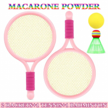 Tennis Racket and Badminton Set Tennis Racket Ball Set Outdoor Sports Mini Badminton Racket for Children Beach Toy Kids Gift