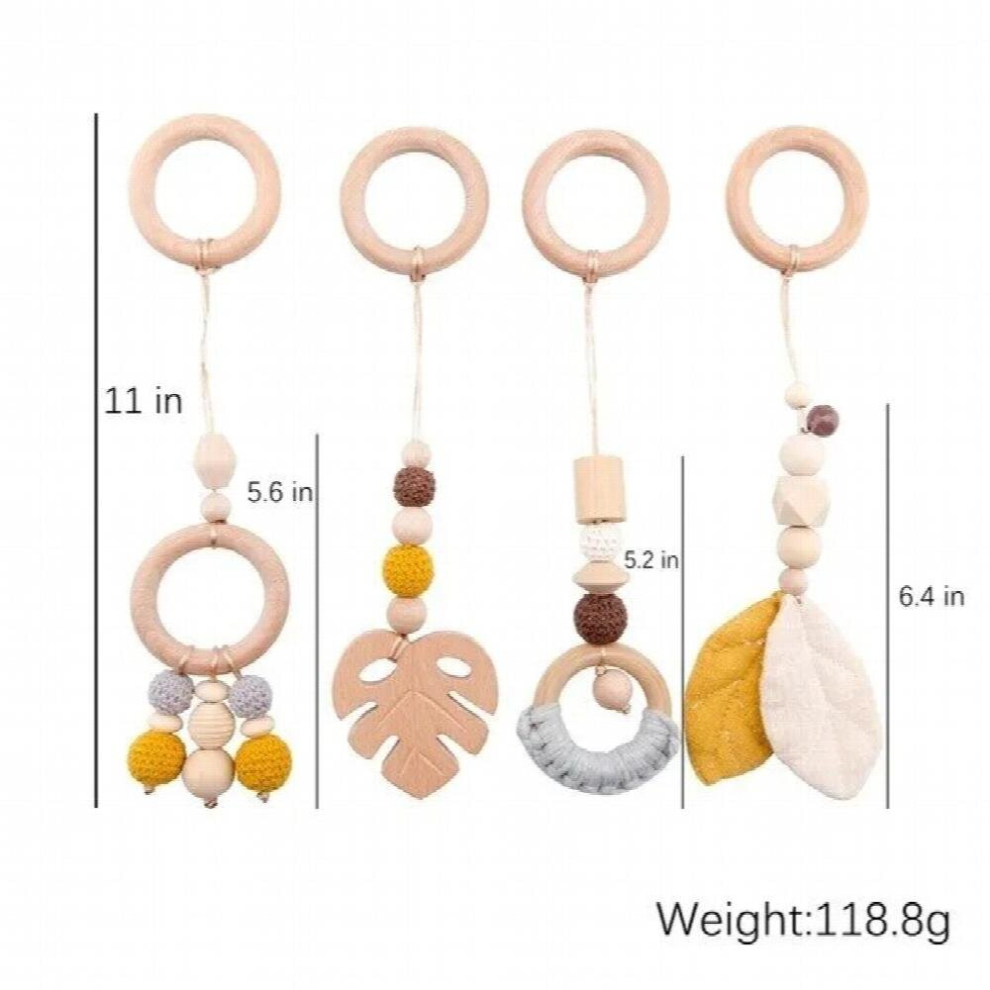 Baby Wooden Gym Frame Crochet Star Cloud Music Pendant Rattle Toys For Baby Gym Activity Montessori Toys For Newborn Birth Gift