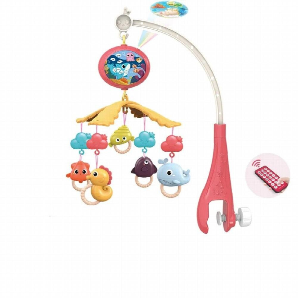 Musical Baby Crib Mobile with Lights Music Projection for Infants 0-6 Months Remote Control Crib Toys for Newborn Baby Mobile