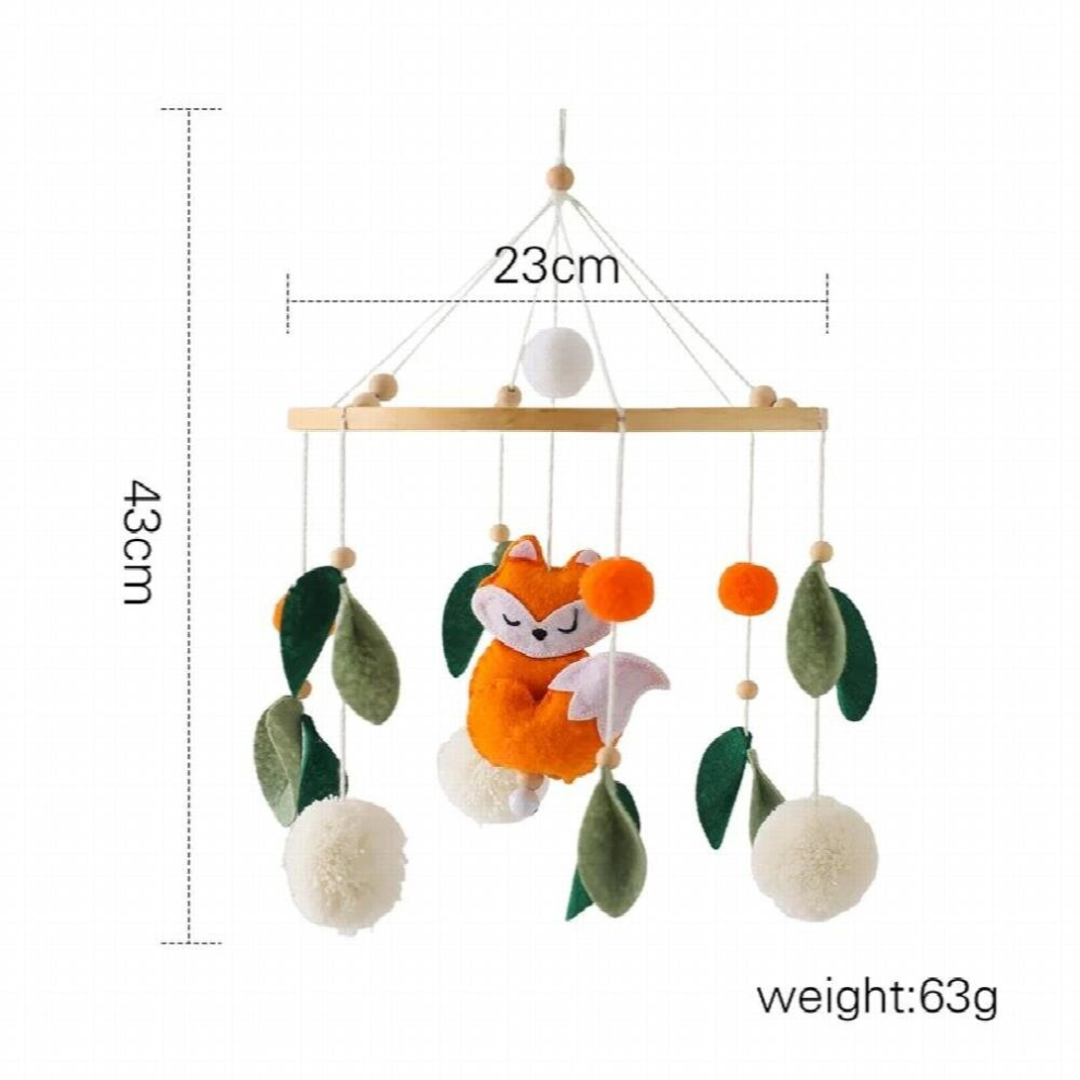 Wooden Baby Rattle Mobile 0-12Month Soft Felt Cartoon Sheep Star Moon Newborn Music Box Hanging Bed Bell Mobile Crib Bracket Toy
