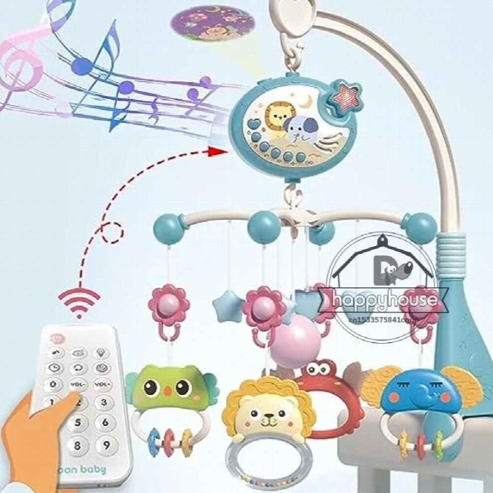 Baby Crib Mobile with Lights Music Projection for Infants 0-6 Months Remote Control Crib Toys for Newborn Baby Mobile for Crib