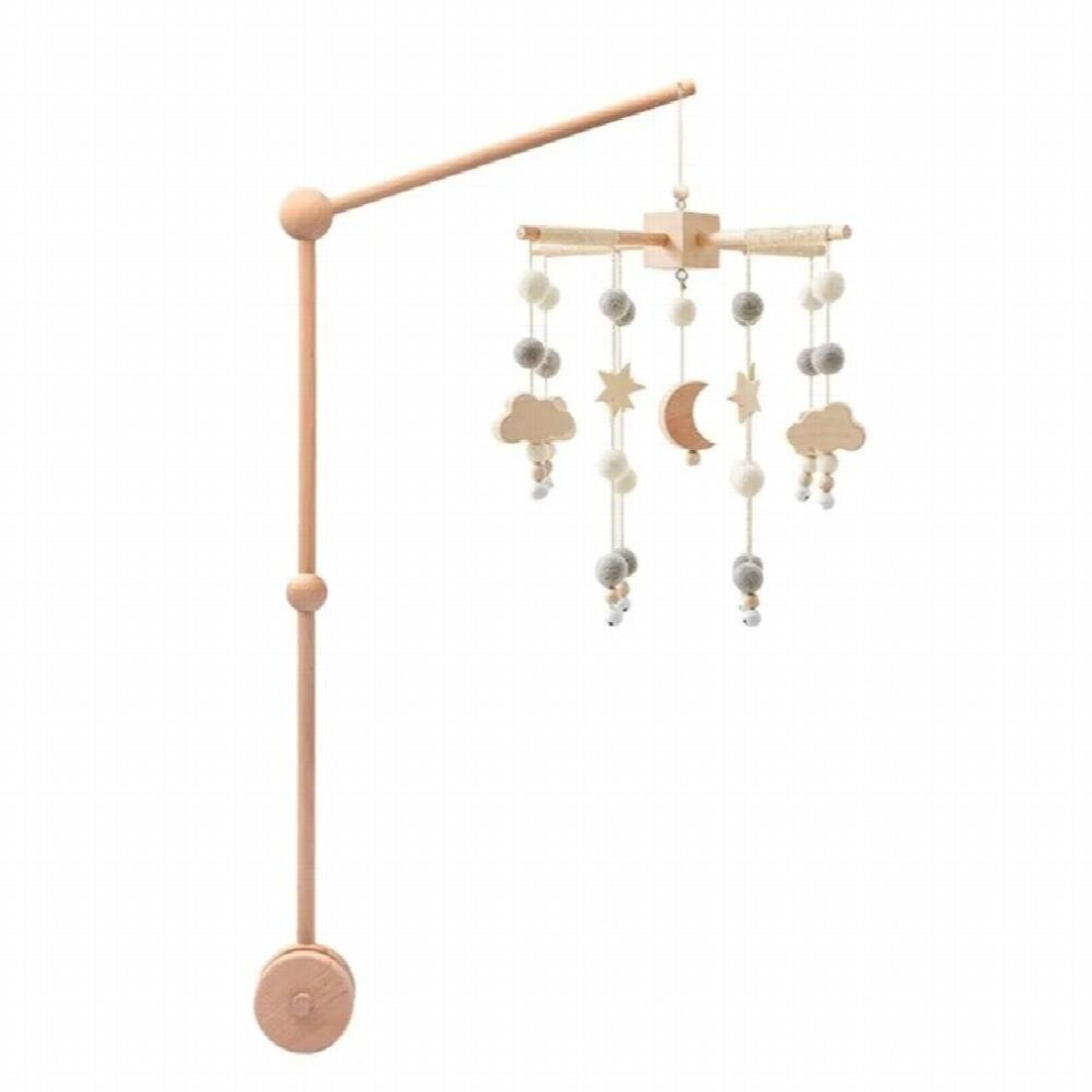 Baby Wooden Bed Bell Bracket Mobile Hanging Rattles Toy Baby Crib Mobile Bed Bell Newborn Holder Bracket Infant Crib Toys Gift
