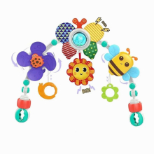 Baby Travel Play Arch Stroller Crib Mobile Toys Detachable Activity Musical Animal Toys Mobile for Bassinet Pram Car with Rattle