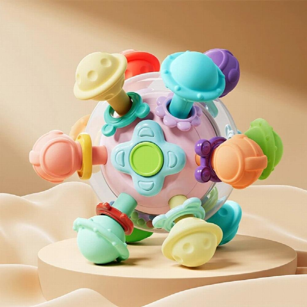Baby Toys 0 12 Months Sensory Rattle Teether Grasping Activity Baby Development Toy Montessori Silicone Teether Toys for Babies