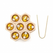 Wooden Montessori Baby Bee Sorting Toys Honeycomb Sorting Sensory Toys for Children Educational Hexagon Box Counting Puzzle Toys