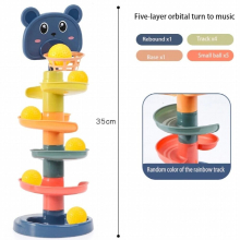 Baby Toys Rolling Ball Pile Tower Early Educational Toy For Babies Rotating Track Educational Baby Gift Stacking Toy For Kids