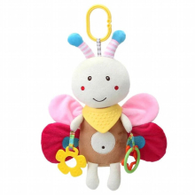 Newborn Soft Doll Stroller Pendant Dog Owl Ball Rattle With Teether Baby Mobile Childrens Toys