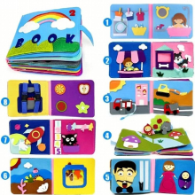 Montessori Felt Soft Cloth Book 3D Quiet Books for Baby Early Learning Educational Story Book Interactive Sensory Toys for Kids