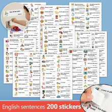 10sheets 200 Stickers Family Daily Routines Sentences for kid learning toy Chinese & English sticker labels montessori ducatifs