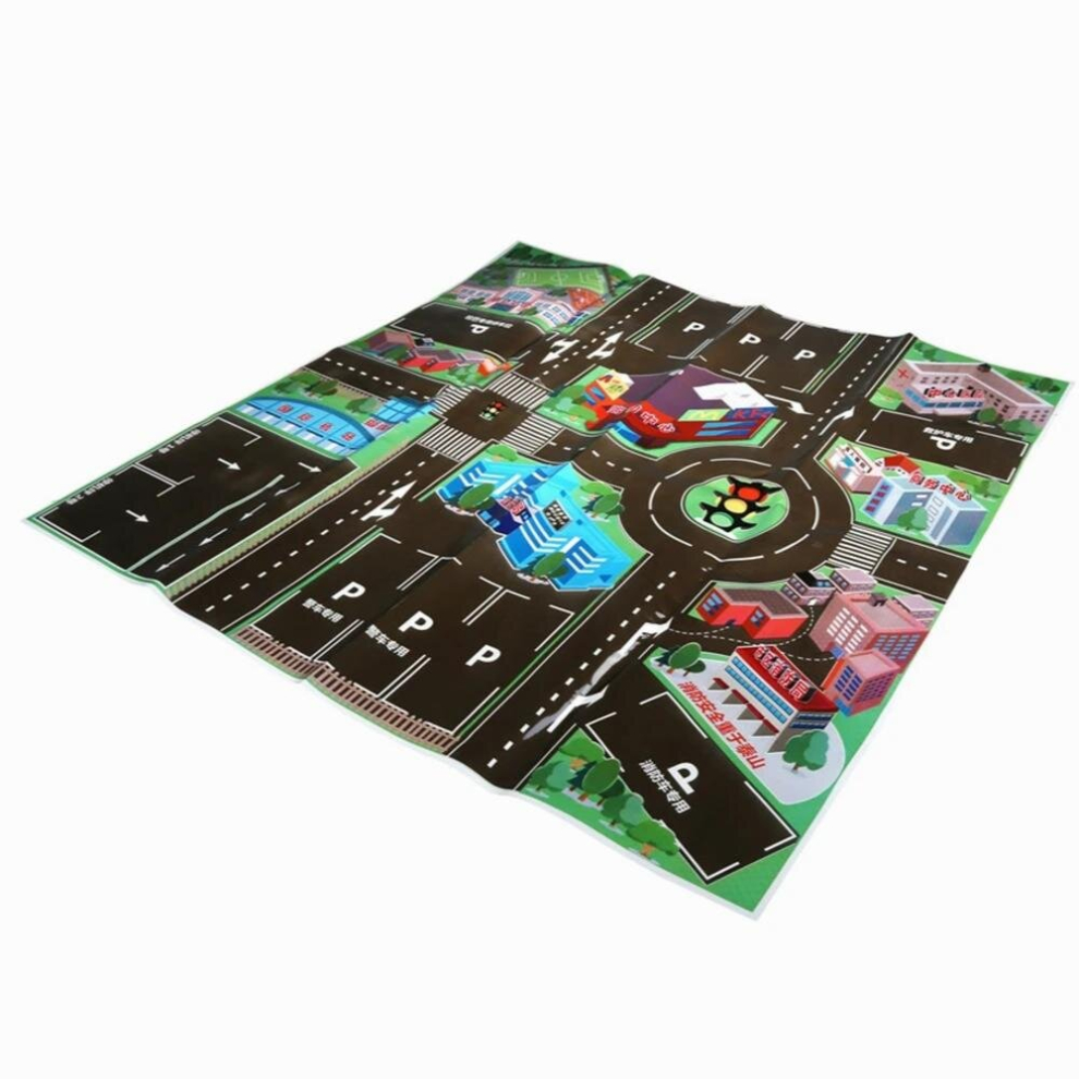 1Pcs Thick Town City Traffic Baby Crawling Mat Road Pvc Climbing Pad Childrens Play Mat Carpet For Baby 70 * Green