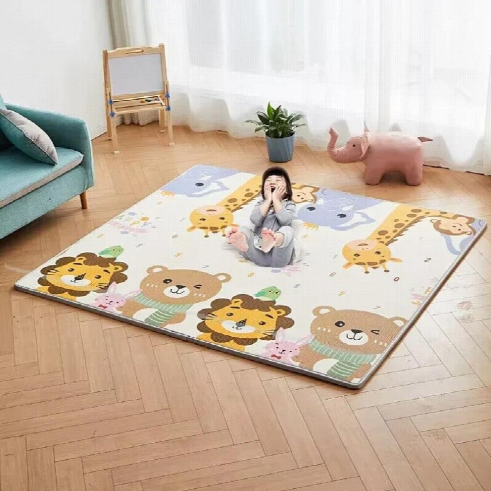 (Double sided pattern White-200x180x0.5cm) Thick 1cm/0.5cm Environmentally Friendly Baby Crawling Play Mats Folding Mat Carpet Play Mat for Childrens