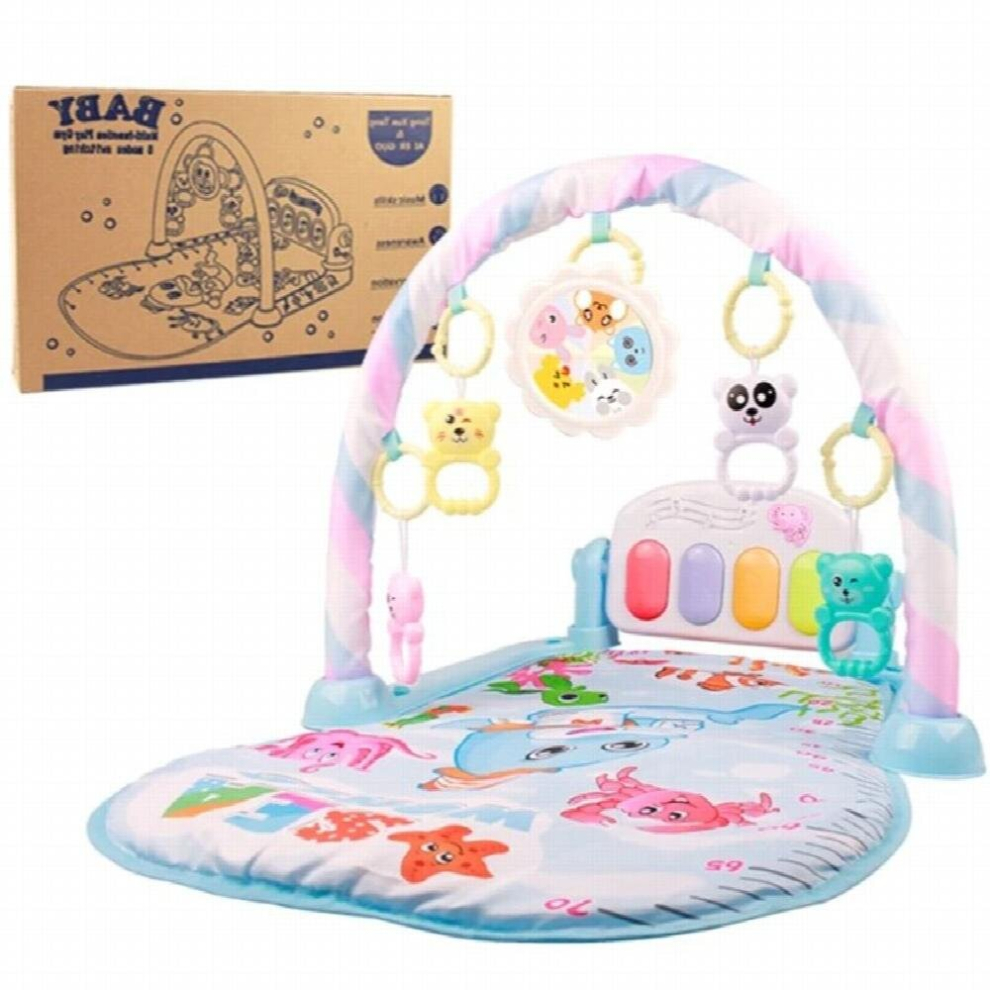 Baby Tummy for TIME Activity Center Mat Infant Musical Toy with Cartoon Rattle B