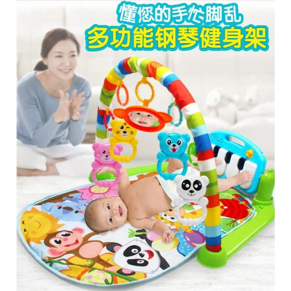 Baby Animal Playmat Baby Play Mat Kids Rug Educational blanket With Piano Keyboard And Gym Crawling Activity Mat Toys