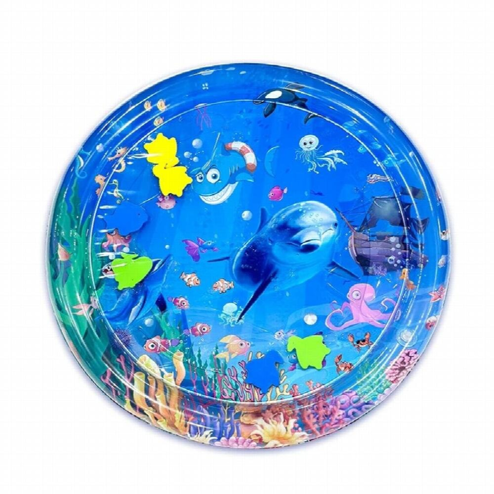 Inflatable childrens game mat cartoon PVC ocean fish water mat baby toy mat pat pad