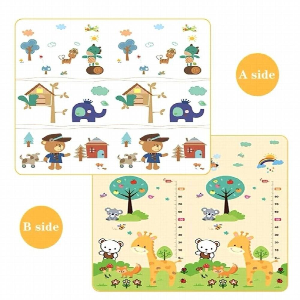 (Double Sided Pattern -200X180x0.5cm) Environmentally Friendly Baby Activities Thicken Baby Crawling Play Mats Carpet Play Mat For Childrens Safe White