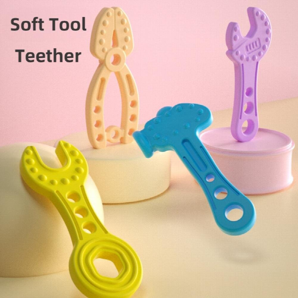 4PCS Baby Teether Toys Silicone Teething Toys for 0-12 Months Toddle Baby Chew Toys Infant Baby Chewing Tools Shape Set