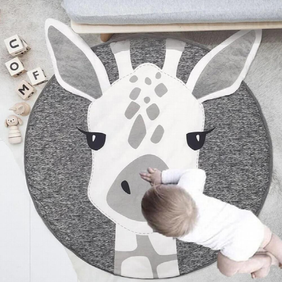 Cotton Play Mat Animal Baby Mats Infant Crawling Blanket Cotton Round Floor Carpet Rugs Kids Room Newborn Photography Props