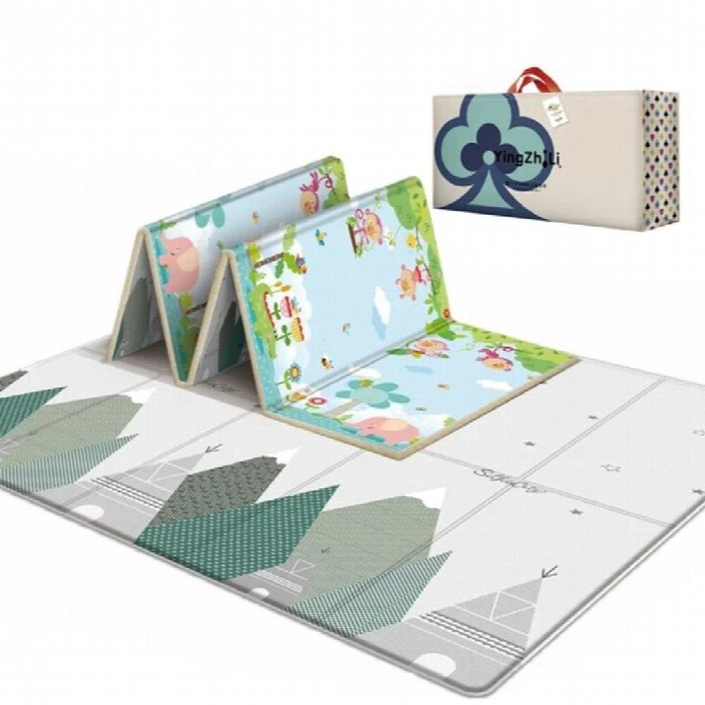 Double Sided Baby Play Mat 200x180x1cm Dinosaur Printed Toys for Children Carpet Soft Floor Kids Rugs Game Gym Activity Crawling