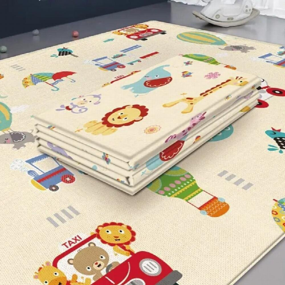 Baby Play Mat Foldable Children Carpet Double-Sided Cartoon Kids Room Carpet Foldable Baby Early Education Crawling MatThickened