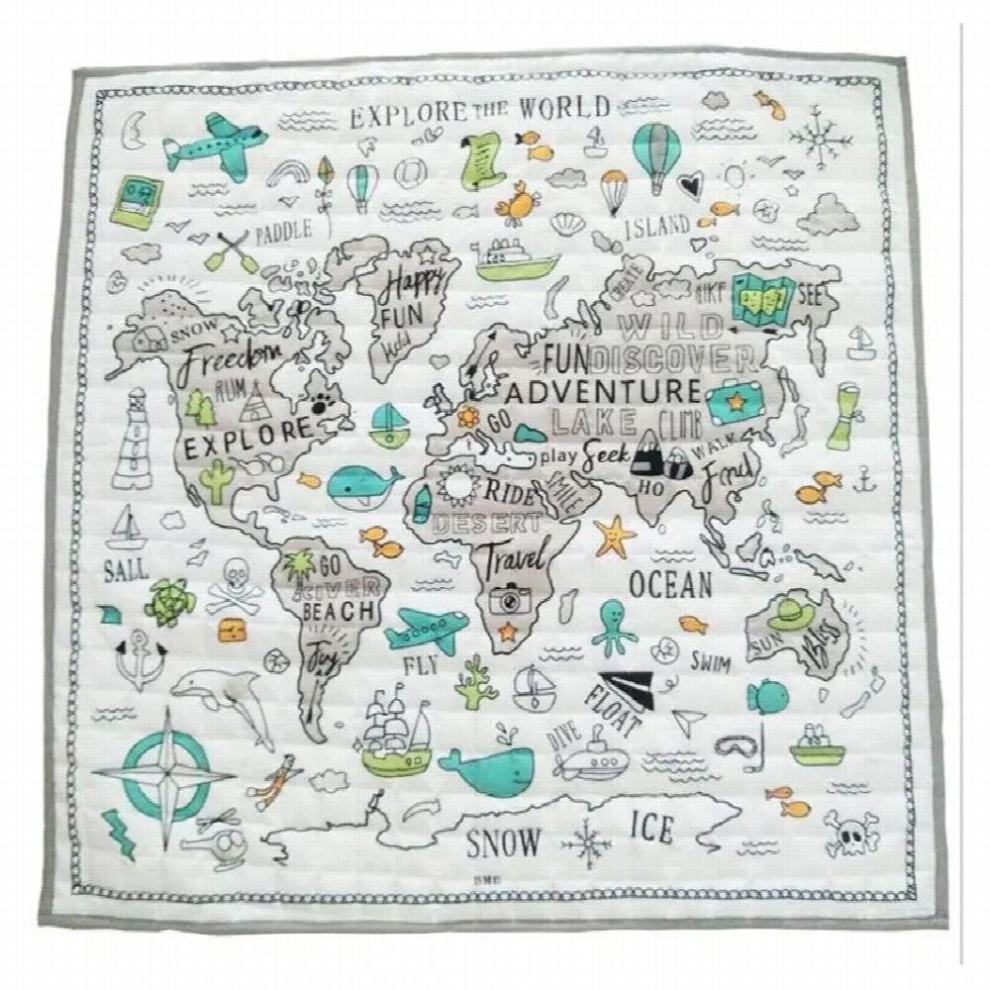 World Adventure Map Mat Baby Game Mat Toy Baby Room Crawling Mat Folding Mat Baby Anti-fall Carpet Air Conditioning Quilt