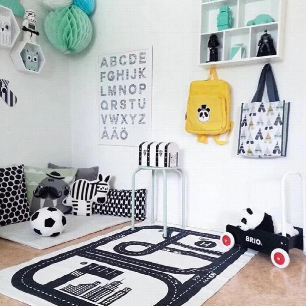 Rectangular Highway Carpet Childrens Room Game Mat Kids Nursery Crawling Jumping Rugs Infant Development Play Pads