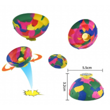Hip Hop Jump Half Side Bouncing Ball Anti Stress Fidget Toys For Kids Indoor Outdoor Fun Camouflage Pop Bounce Bowl Spinning Top