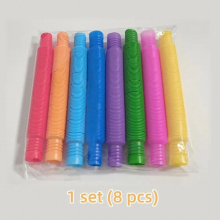 1/8 PCS Flexible Plastic Creative Telescopic Pipe Corrugated Decompression Vent Childrens Toy Birthday Party Gift