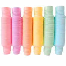 6pcs Mini Pop Tubes Sensory Fidget Toys Colourful Tubes Sensory Toys Pipes Pull Tubes Stretch Tubes Pastel for Toddler Baby Kids