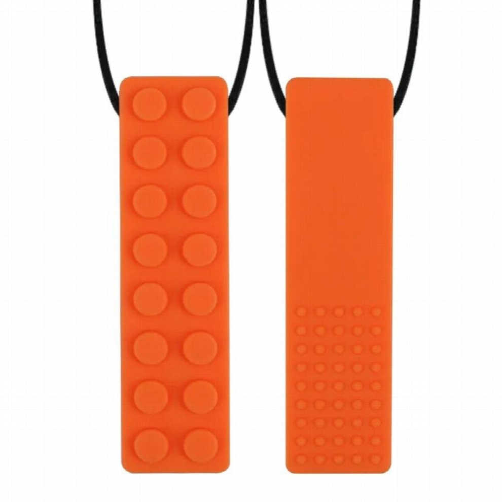 Sensory Chew Necklace Brick Chewy Kids Silicone Biting Pencil Topper Teether Toy Silicone teether for children with autism