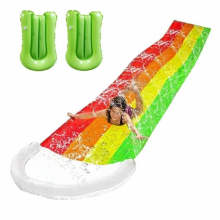 Inflatable Water Splash Lawn Slide for Kids Water Slip Children Summer Water Fun Toy Sprinkler for Outdoor Garden Backyard Pool