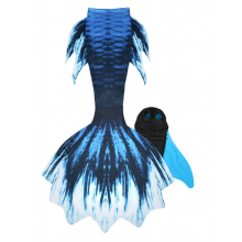 (deep blue-S) Mermaid fin for swimming for girls over tall incl. Monofin