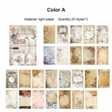 50 Pcs Vintage Animal Pattern Scrapbook Paper Book Vintage Scrapbooking Supplies Journaling DIY Craft Kits Supplies