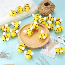 20 Pcs Wool Felt Bumble Bee Craft Decor Ball for Christmas Clothing Tent Hat Decoration DIY and Crafts